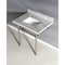 Kingston Brass 30X22 Marble Vanity Top W/ Brass Feet Combo, Marble/ Nickel KVPB3030MBSQ8 - alternate 4
